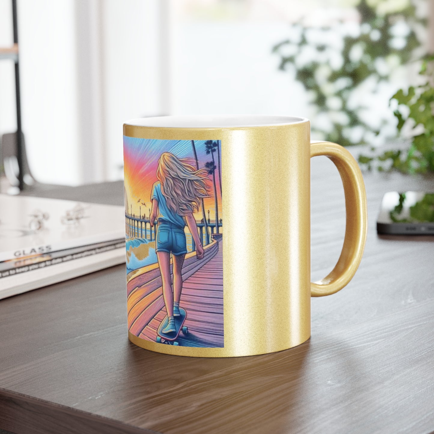 Summer Vibes Gold Metallic Mug