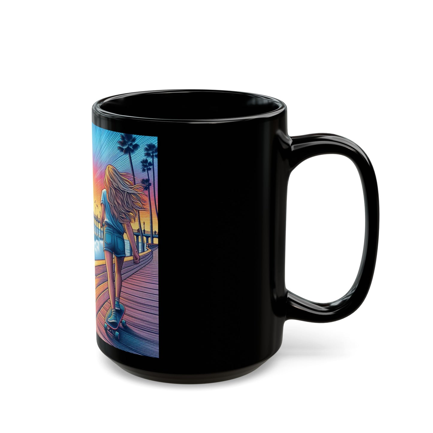 Summer Vibes Black Coffee Mug (15oz)