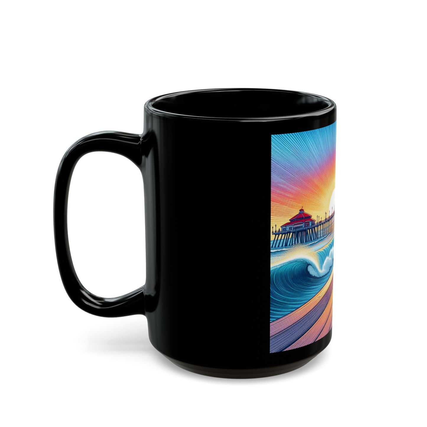 Summer Vibes Black Coffee Mug (15oz)