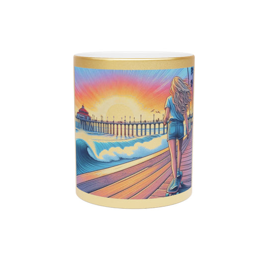 Summer Vibes Gold Metallic Mug